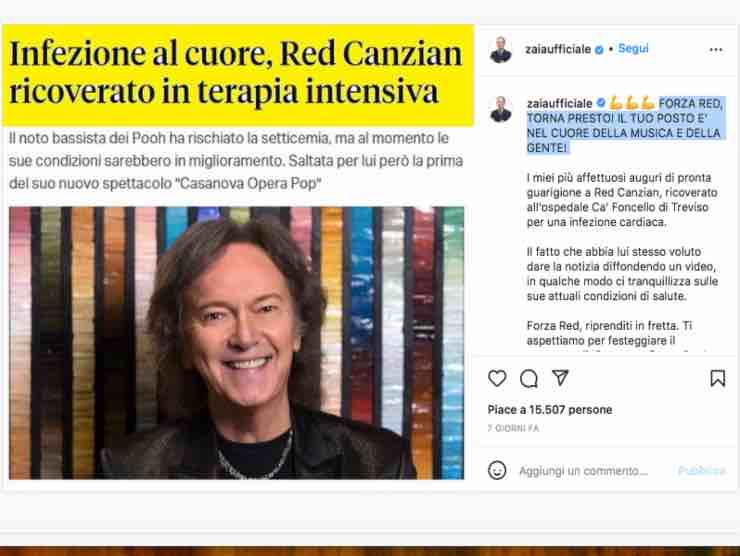 Il post di Luca Zaia su Instagram | Web Source