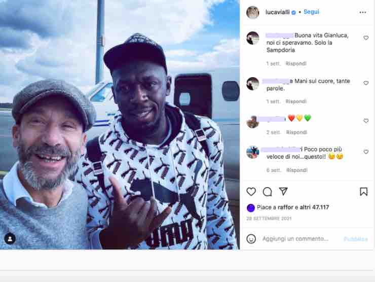 Vialli incontra Usain Bolt | Instagram