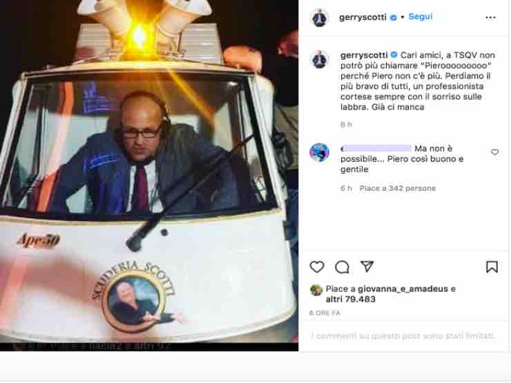 Il ricordo di Gerry Scotti - Instagram